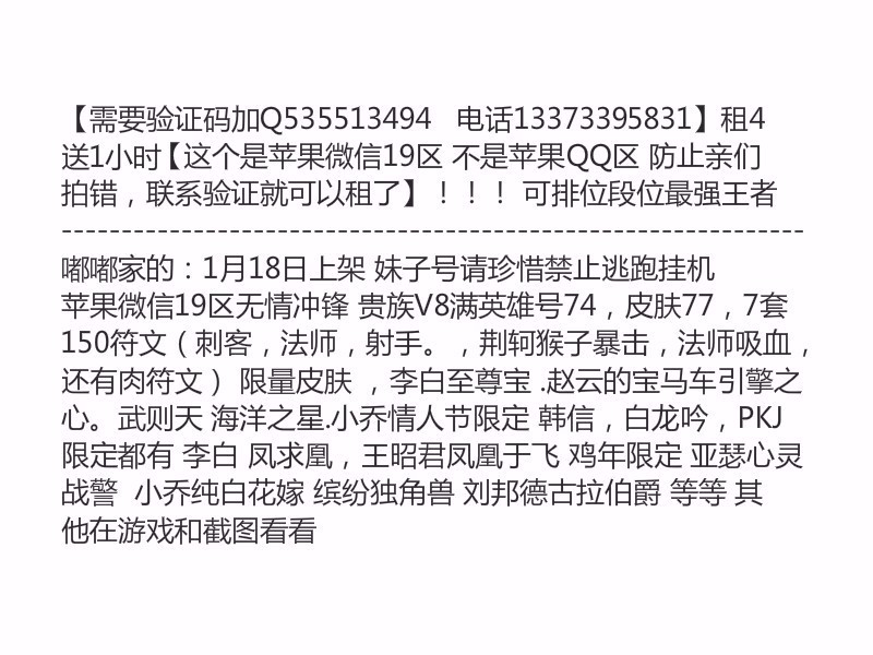 王者荣耀租号