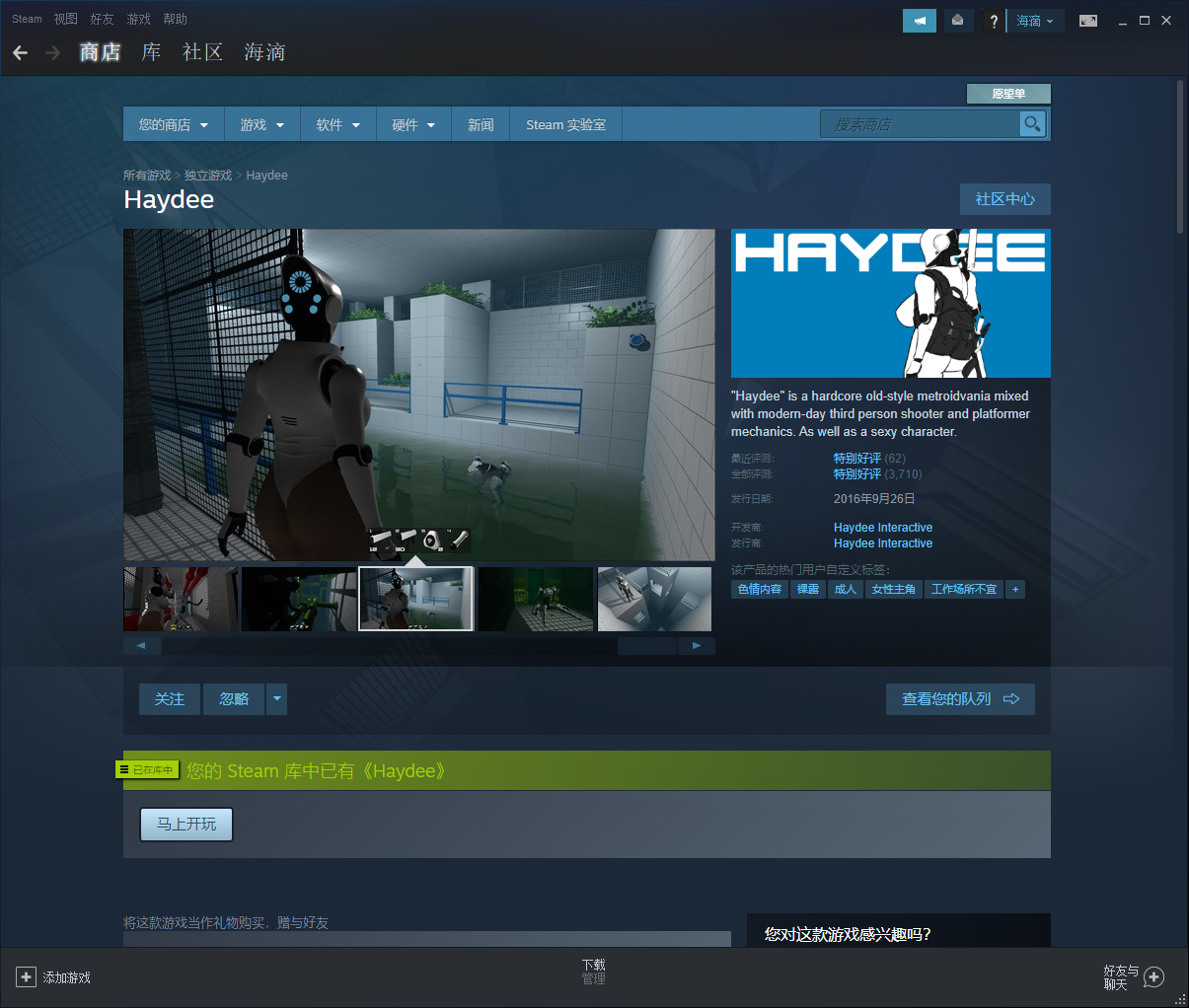 steam《海滴 haydee》 社保游戏!设置底价!