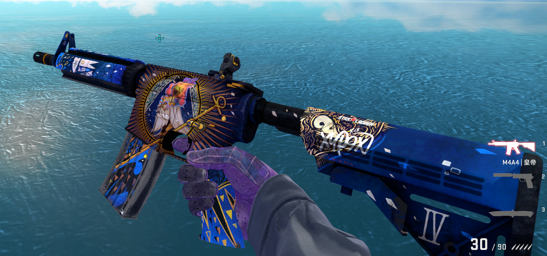 blue 满色渐变熊刀 好磨蓝紫手套 二西ak皇帝m4可5e此csgo账号已出租
