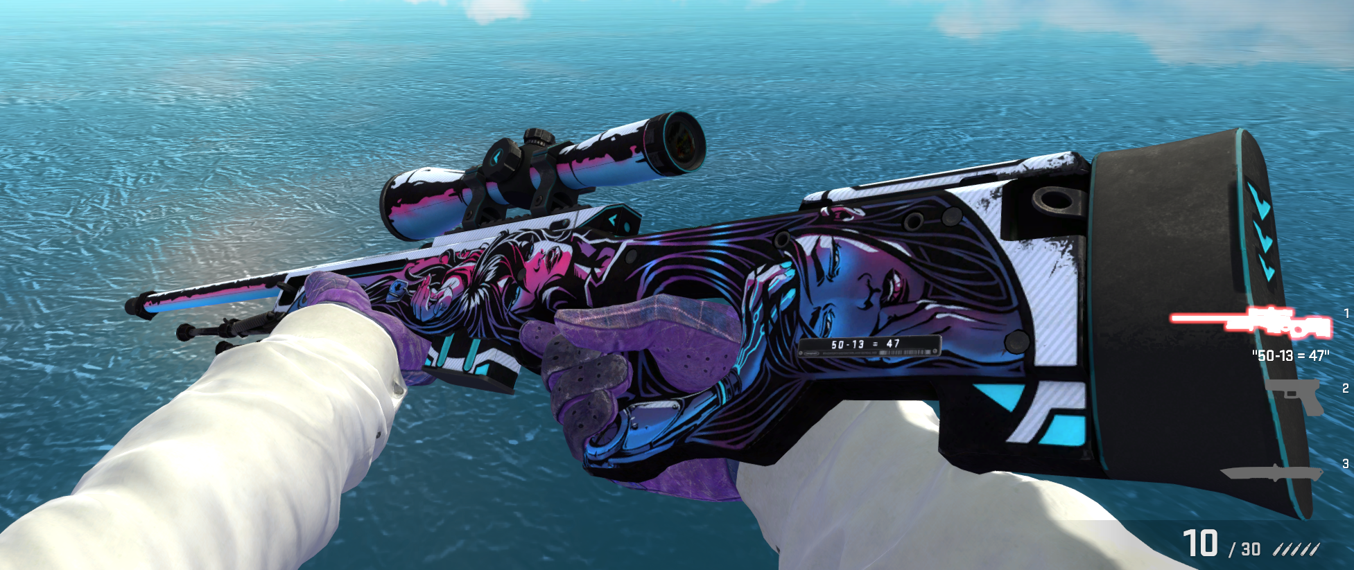 blue 满色渐变熊刀 好磨蓝紫手套 二西ak皇帝m4可5e