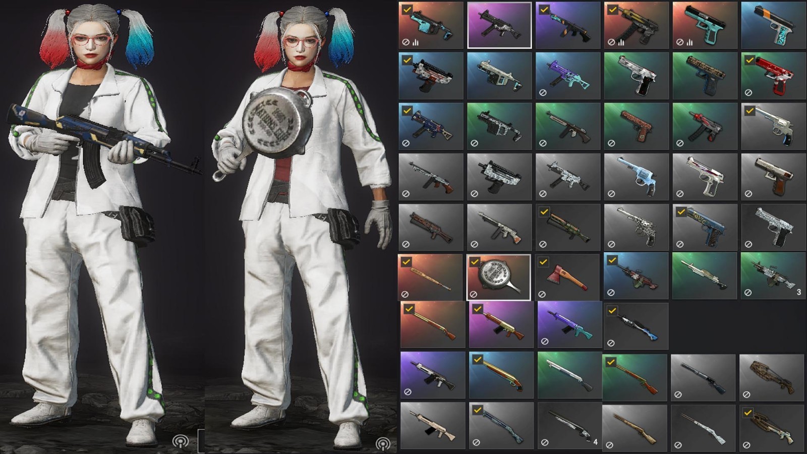 白运动套★150款枪★黑武士服★白裙★工业枫叶荣耀ak青蛙套