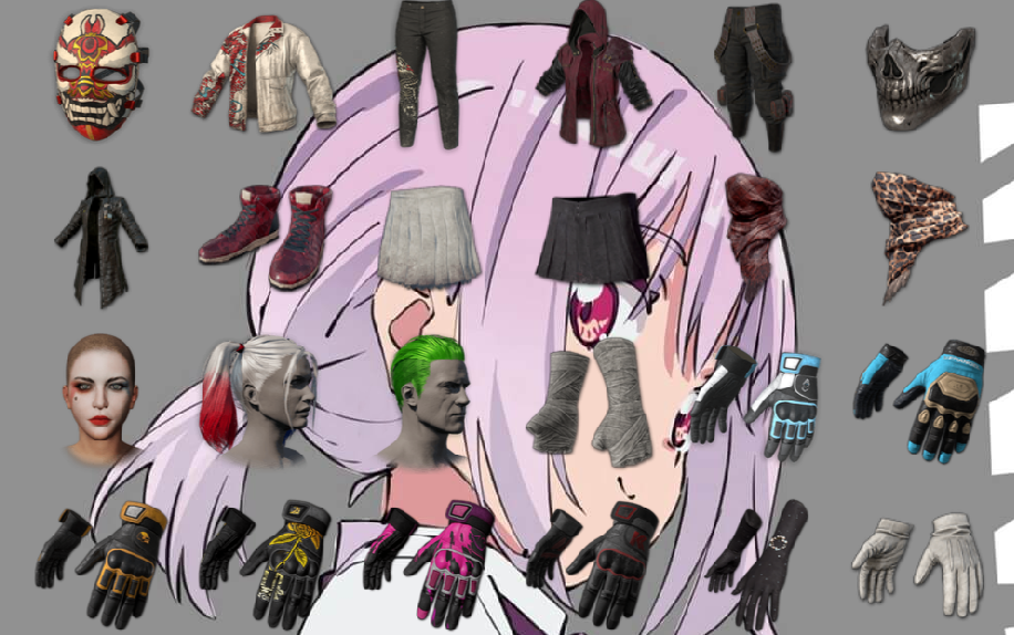 大魔王全套 小丑男女套 青蛙套 王者风衣 红鞋红面 白裙黑裙 手套多