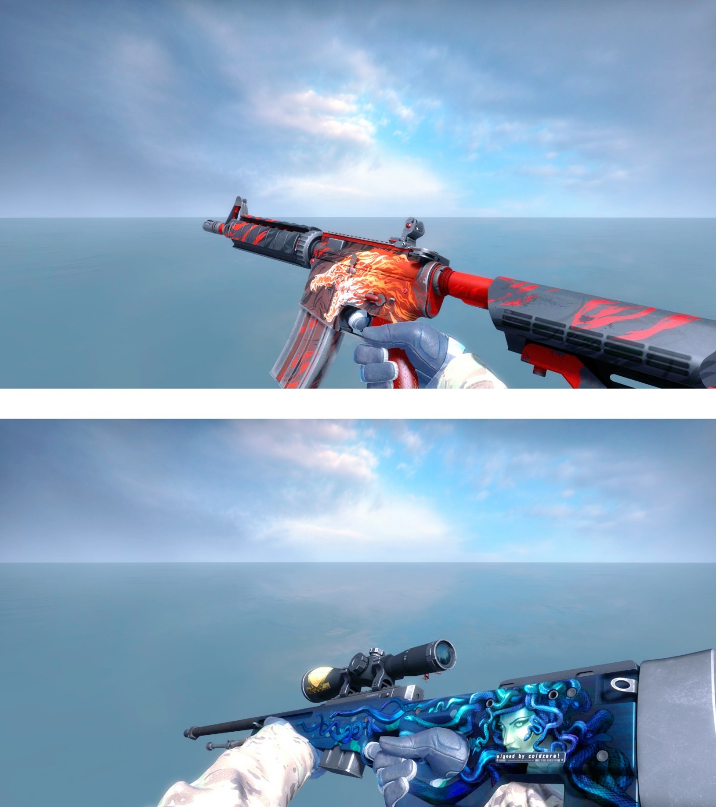 龙狙咆哮美杜莎火蛇水栽竹渐变爪子红头蝴蝶新人物_csgo_国际服_国际