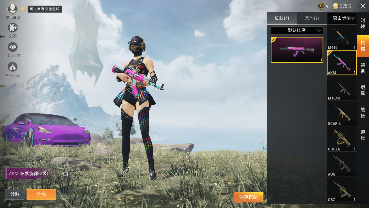 恨意紫色特斯拉model3akm炫紫旋律2级放客神游