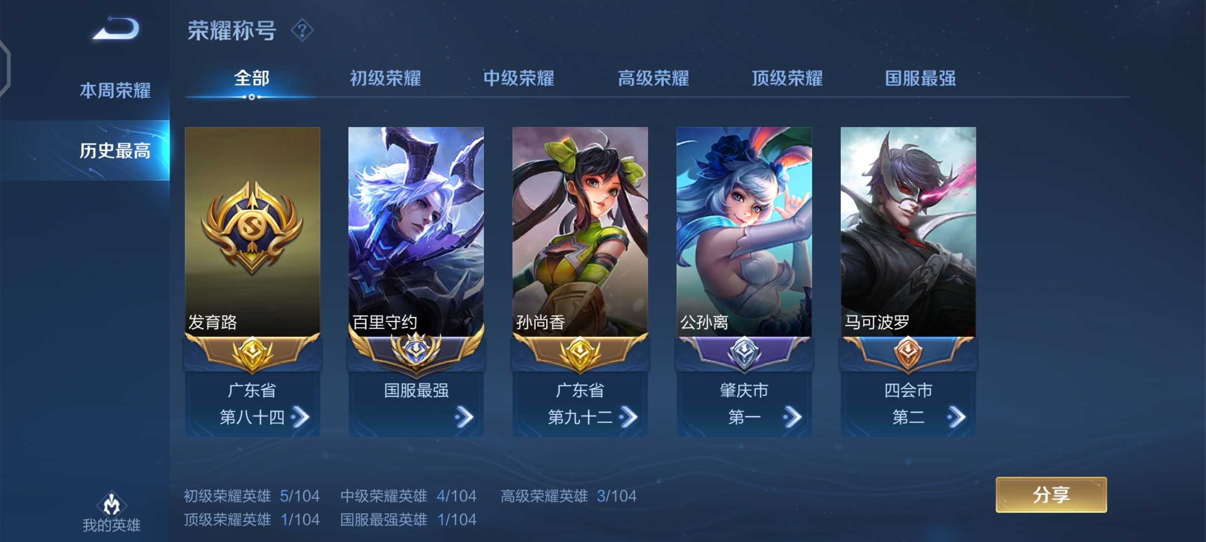 【新赛季抢先玩7215必看描述】78历史国服百里守约78现省级金