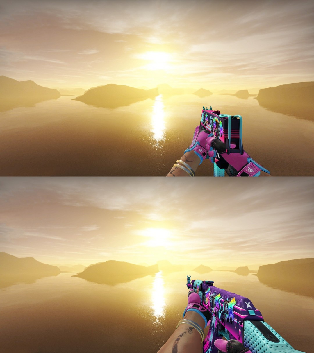 可5e完美极品迈阿密974渐变蝴蝶黑色魅影印花集霓虹骑士