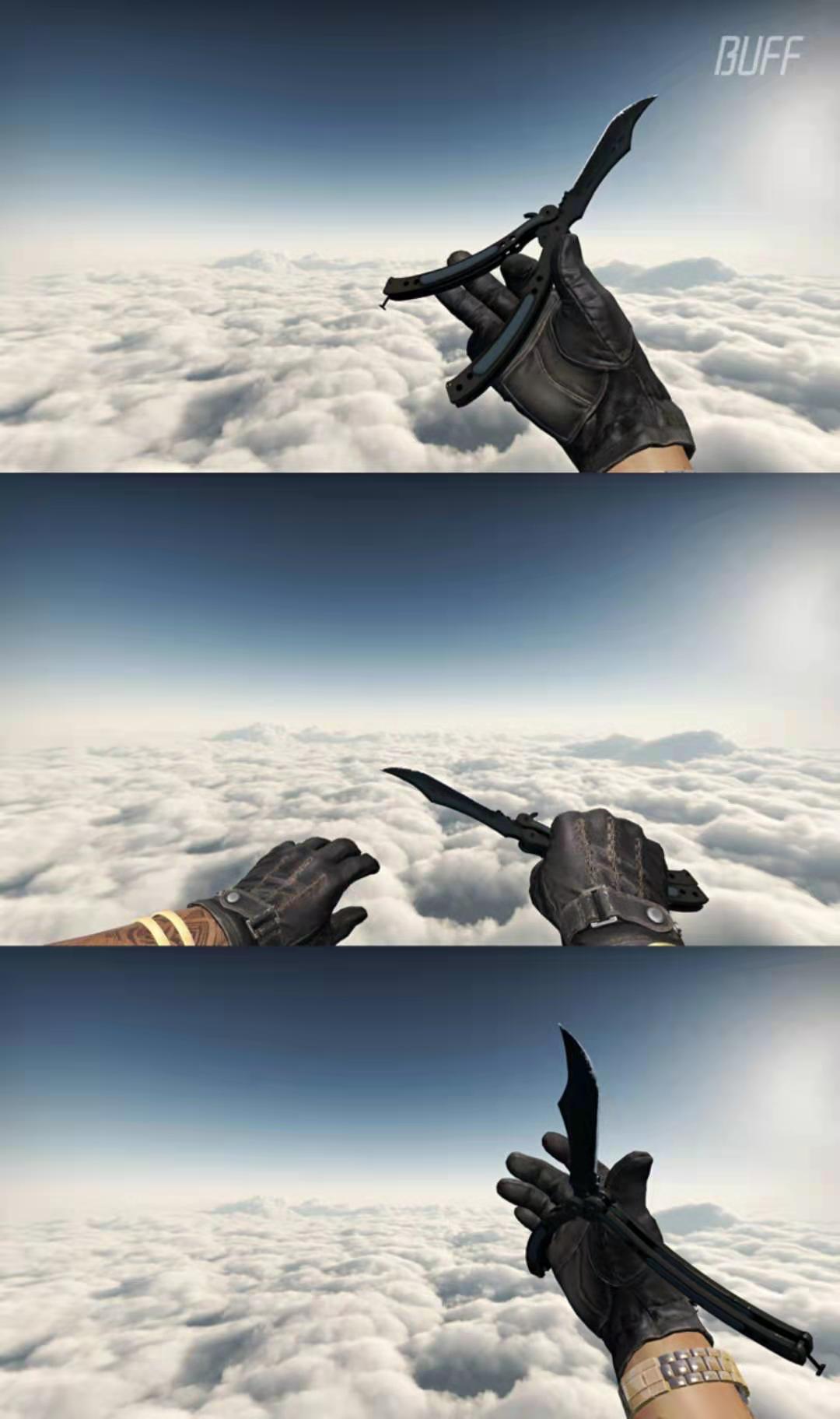 只可以人机纯黑套装运动手套夜行衣蝴蝶刀噩梦之夜73黑色魅影套