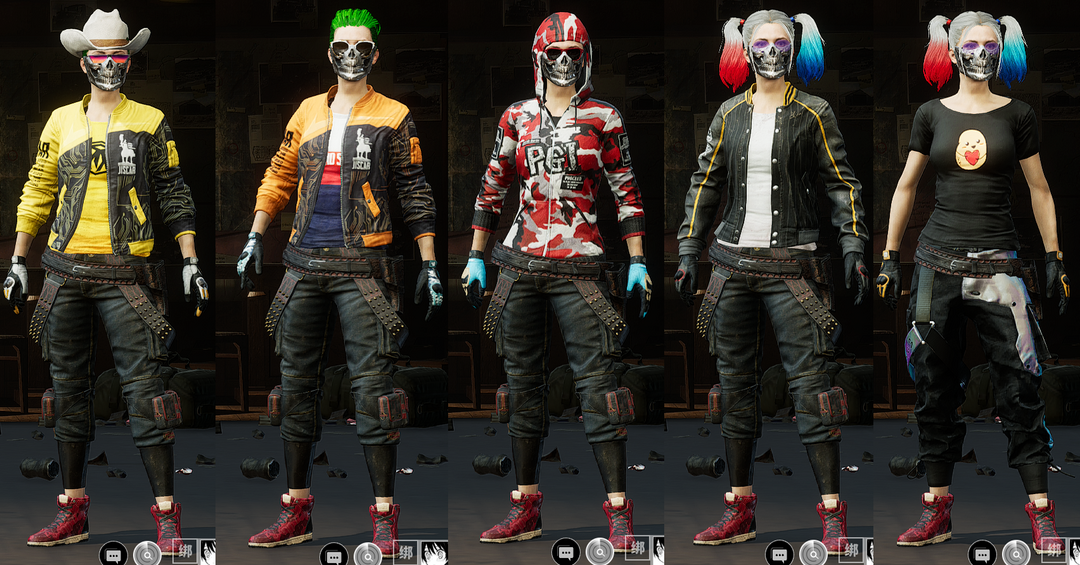 柏林面具裤子虎牙快手夹克红鞋绿头马尾金手指17毒液红魔全皮