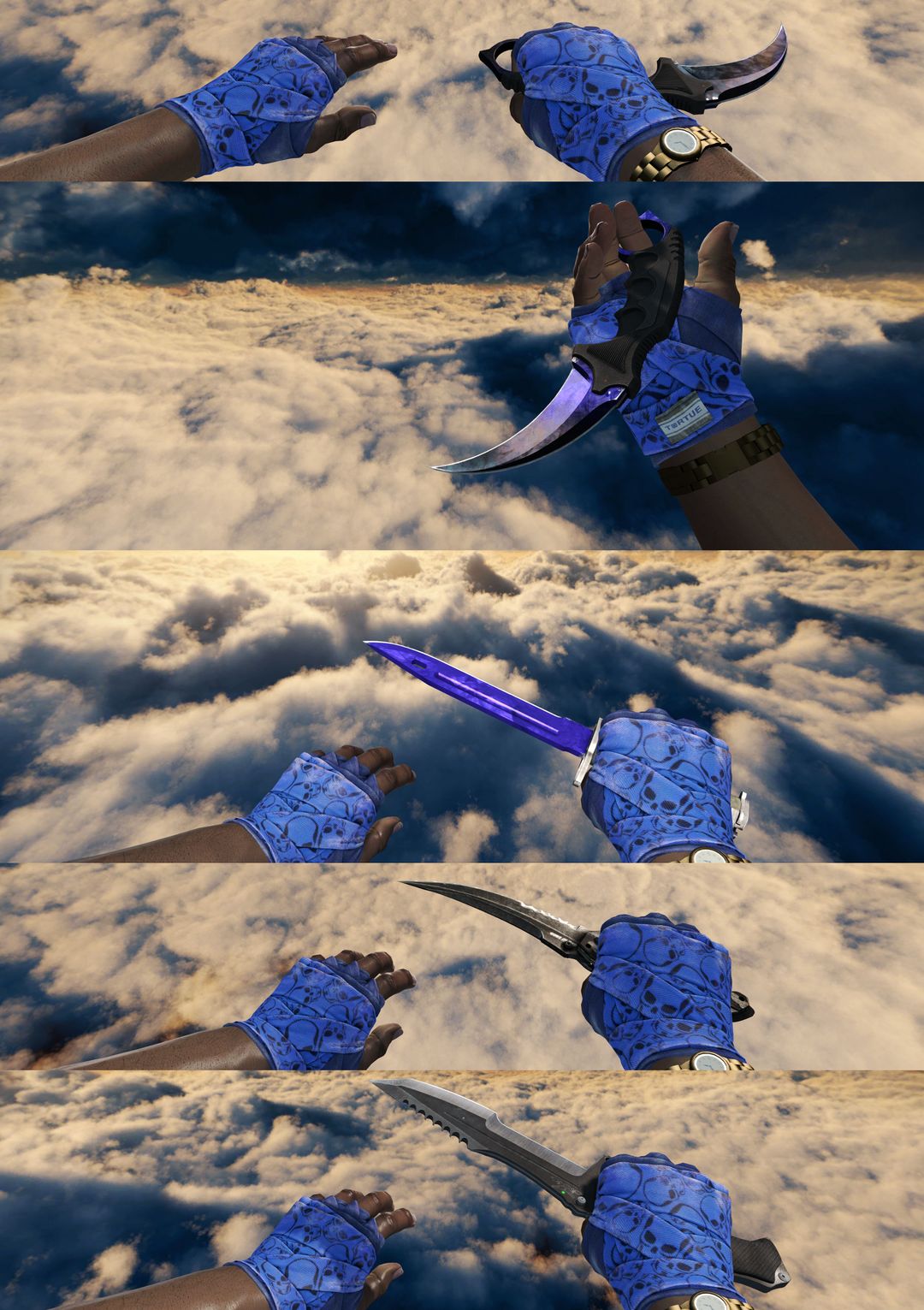 乔巴可5e蓝裹手刺刀蓝宝石爪子刀20把刀主战几百把